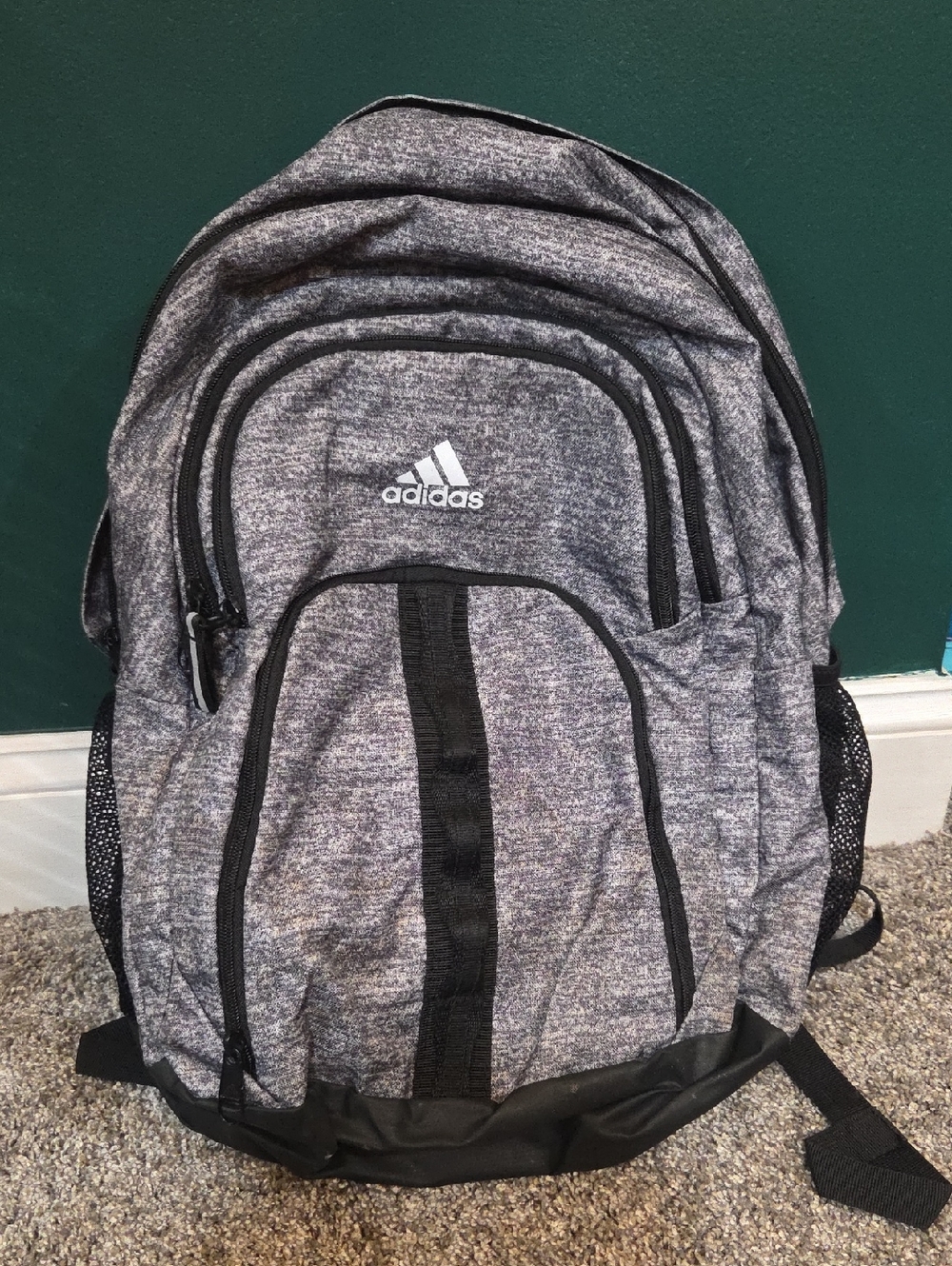 adidas Gray Heather Men's Backpack with Black Trim